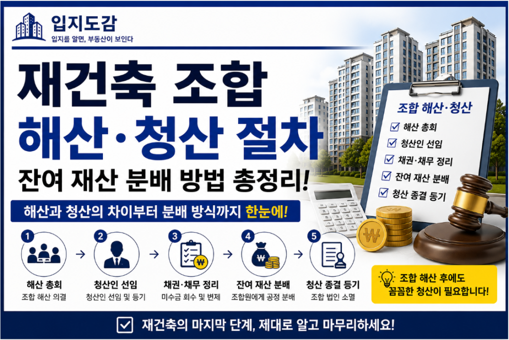 재건축조합해산청산절차
잔여 재산 분배 방법 총정리