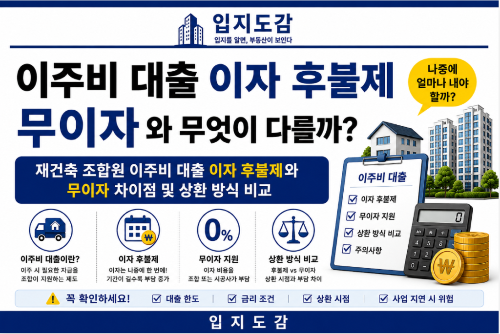 이주비대출이자후불제
무이자와 무엇이 다를까?